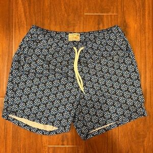 J. Crew Blue Patterned Swimwear